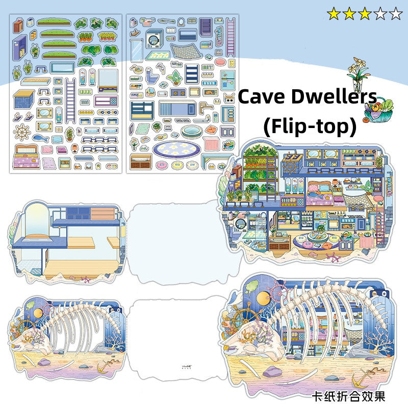 Luxury Large Scene Stickers | 3D 2-Layer Stackable House DIY # 70