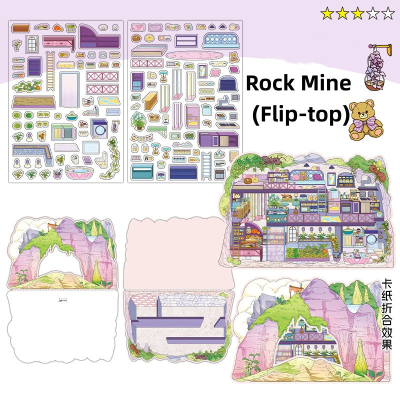Luxury Large Scene Stickers | 3D 2-Layer Stackable House DIY # 70