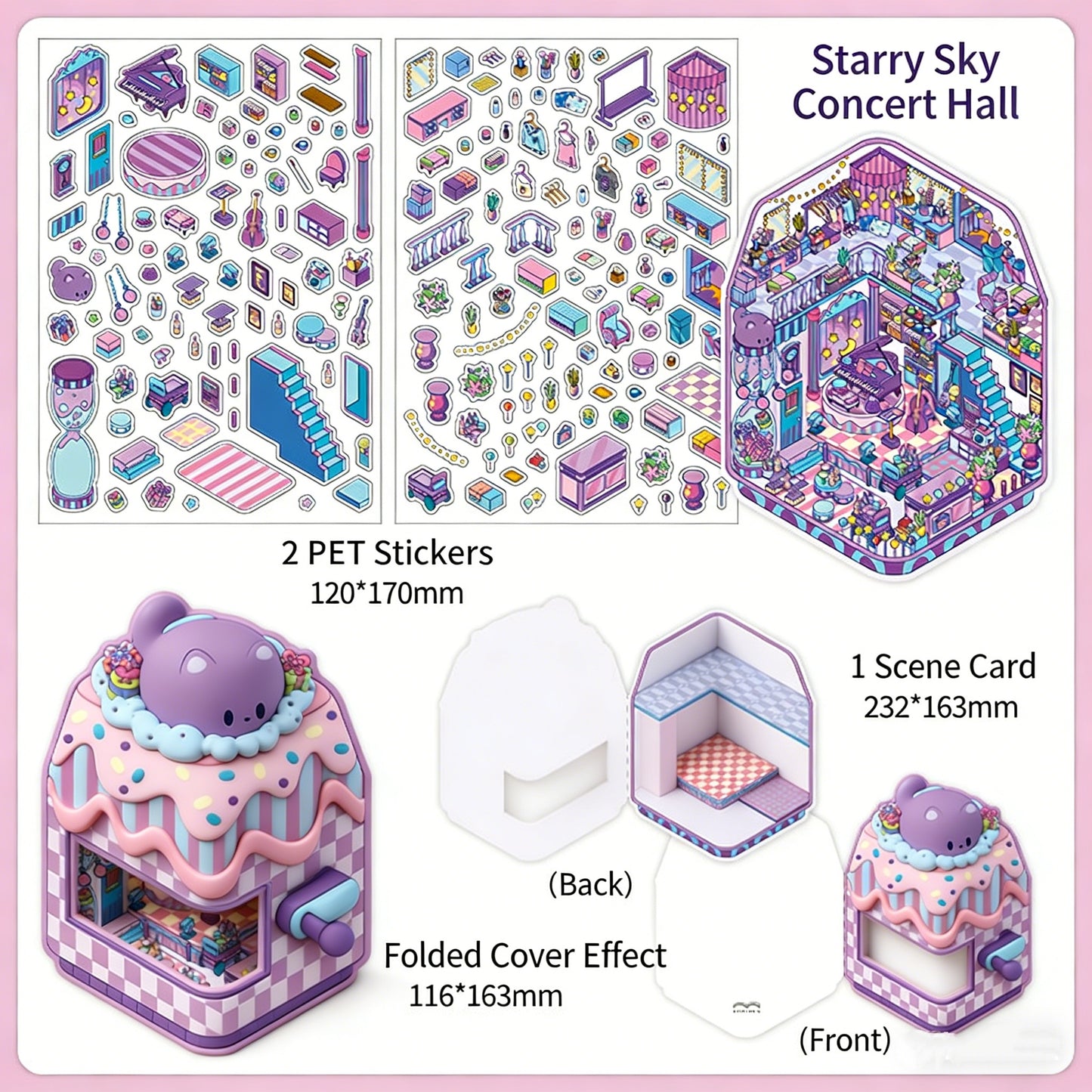 Luxury Large Scene Stickers | 3D 2-Layer Stackable House DIY # 70