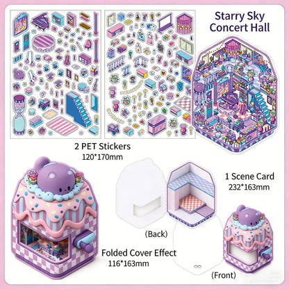 Luxury Large Scene Stickers | 3D 2-Layer Stackable House DIY # 70
