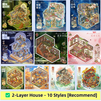 Luxury Large Scene Stickers | 3D 2-Layer Stackable House DIY # 70