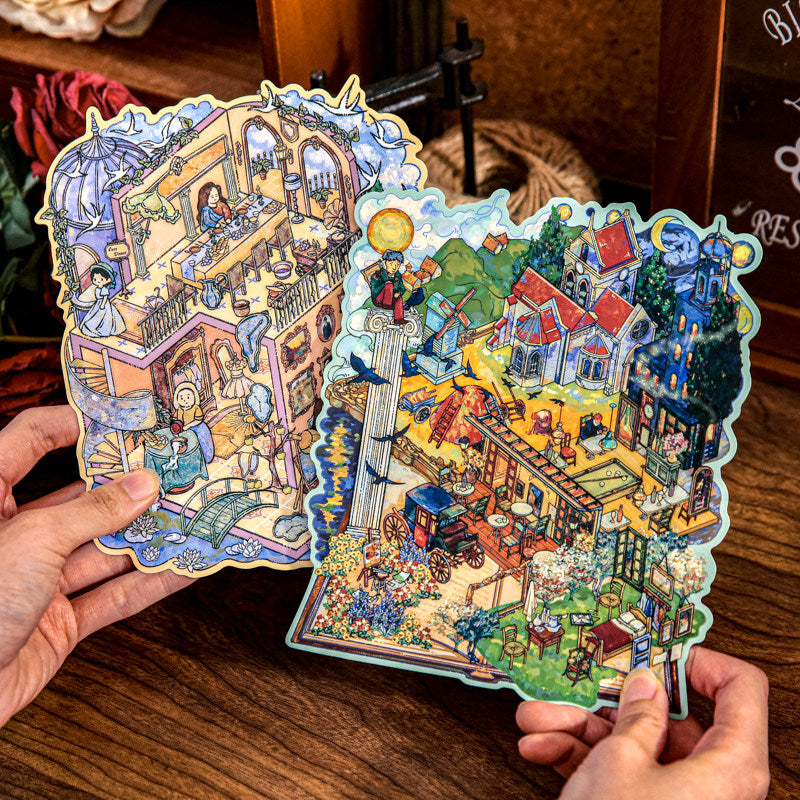 Dream Island Series | Healing Student DIY Journal Scene Sticker Pack # 57