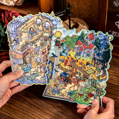 Dream Island Series | Healing Student DIY Journal Scene Sticker Pack # 57