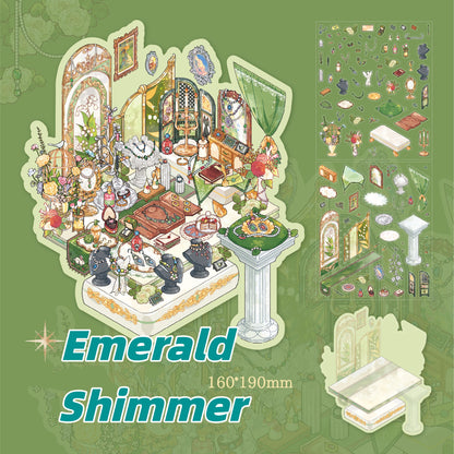 Dream Island Series | Healing Student DIY Journal Scene Sticker Pack # 57