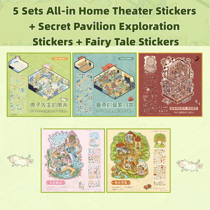 Home Theater | Cartoon 3D Mini Scene Educational Scene Stickers # 58