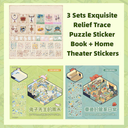Home Theater | Cartoon 3D Mini Scene Educational Scene Stickers # 58