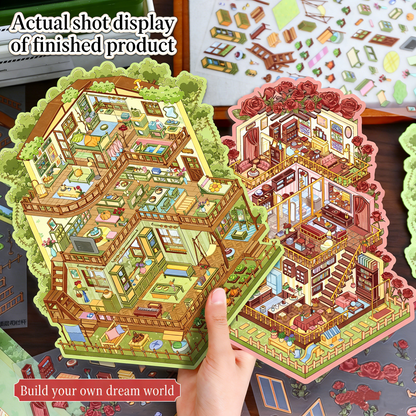 Large Luxury 2-Layer Villa | 3D Mini Scene Stress Relief Landscape Stickers # 77