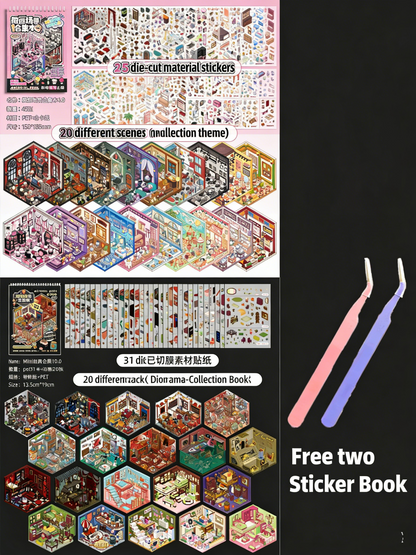 Slightly Horrific Scene Sticker Album | 20 3D Scenes for Kids - Adults # 78