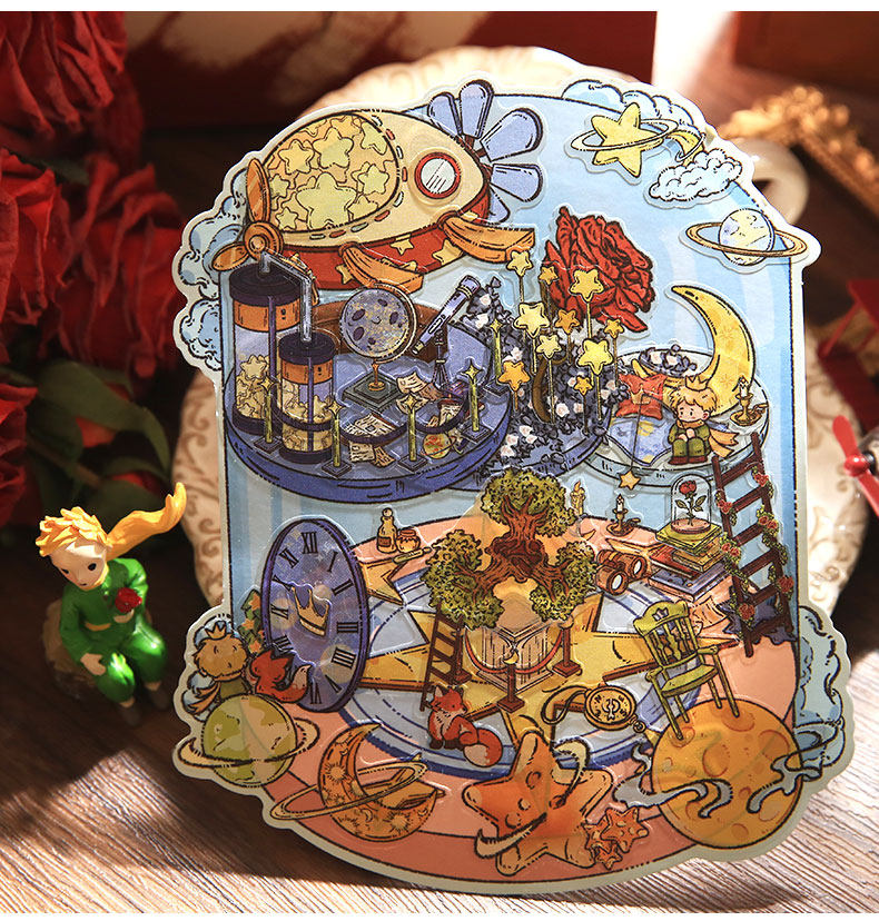 Star Dream Prince Fairy Tale | Student 3D Scene Journal Stickers # 53