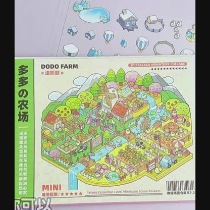 TELADO DIY 3D Scene Stickers Collection Ben 5.0 New Pastoral Landscaping Sticker Scene Hand Account Sticker Set Three-dimensional Miniature Cabin Girls Children's Educational Toys DIY Hand Account Sticker Sticker#91