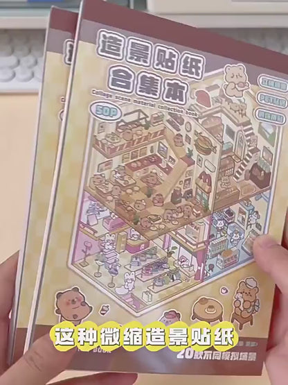Capybara DIY 3D Scene Stickers Collection Book Large Miniature Scene #258