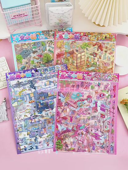 Junbei DIY 3D Scene Stickers 16.0 Town Street View Series Miniature Scene Stickers #333