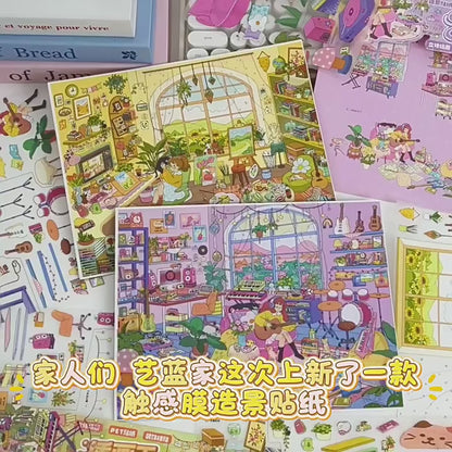 YiLan DIY 3D Scene Stickers 115.0 Healing Series: Music Studio & Illustration Studio – Soft-Touch Finish #321