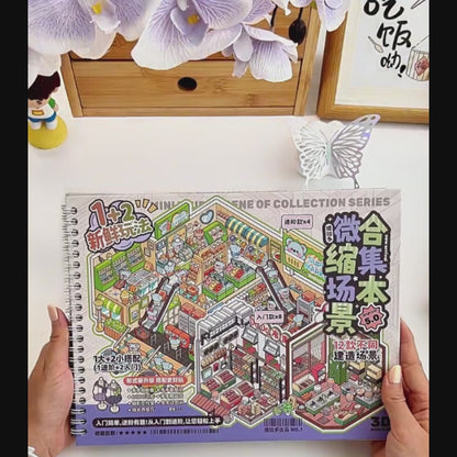 TELADO DIY 3D Scene Stickers collection book landscaping sticker hand account three-dimensiona#94l miniature hut girl children's toy hand account#94