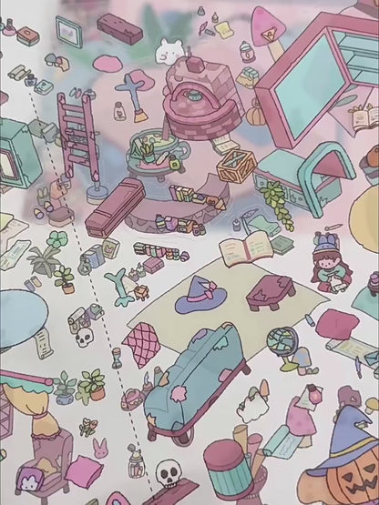 YiLan DIY 3D Scene Stickers 46.0 Extra large cute burger shack #225