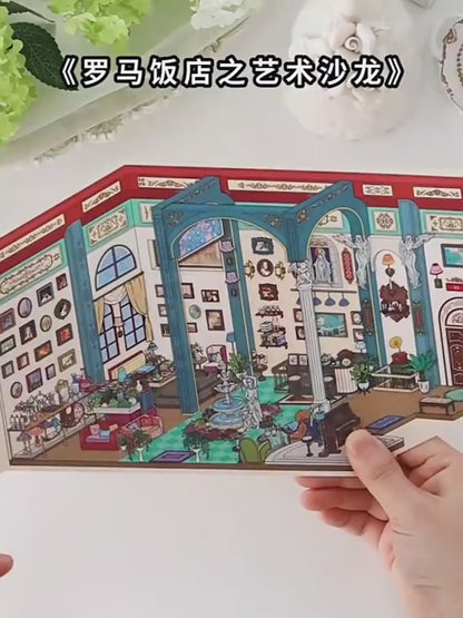 Infeelme's 33rd play of DIY 3D Scene Stickers in open today,  My Cabin Scene Miniature Landscaping Sticker Large#141