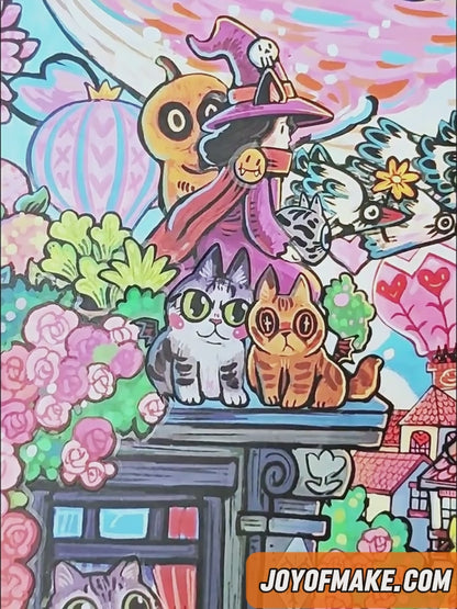 Corner of the World: Land of Deep Love & Iris Field Scene Sticker Puzzle Scroll - Cute Decorative Painting # 14