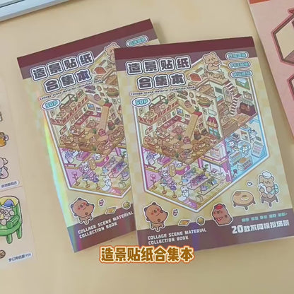 YiLan DIY 3D Scene Stickers 1.0 Miniature Scene Collection Book – Large Size #328