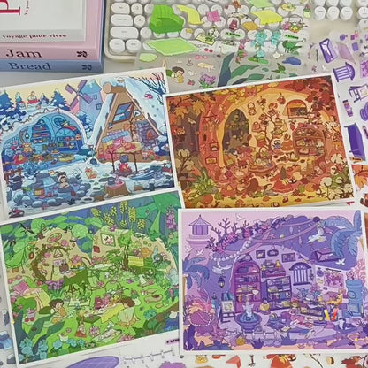 YiLan DIY 3D Scene Stickers 117.0 Four Seasons Series Miniature Scene Stickers #309