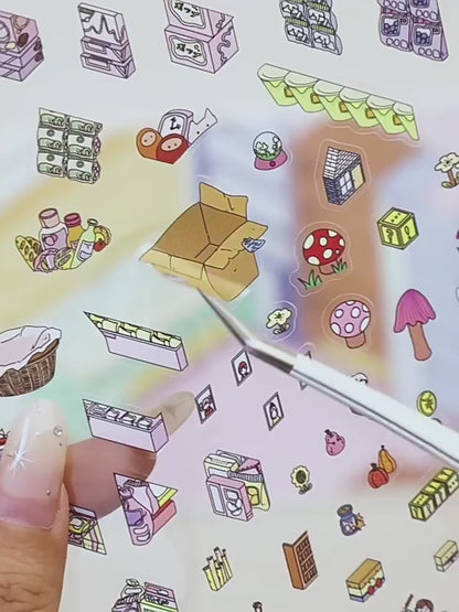 Infeelme's 18th play of DIY 3D Scene Stickers in open today, My Cabin Landscaping Sticker Cute DIY Handmade Miniature Scene Sticker#125
